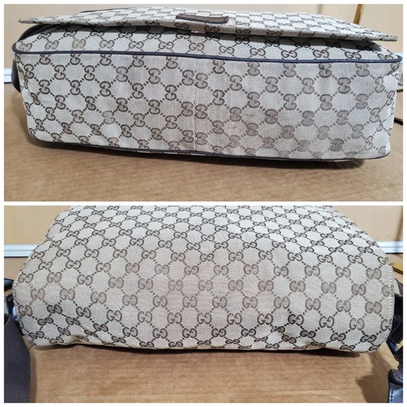 GUCCI Monogram Beige Gg Large Messenger Bag - Picture 8 of 12